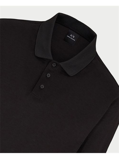Polo nera Armani Exchange con ricami all-over ARMANI EXCHANGE | XM000729-AF13025UC001